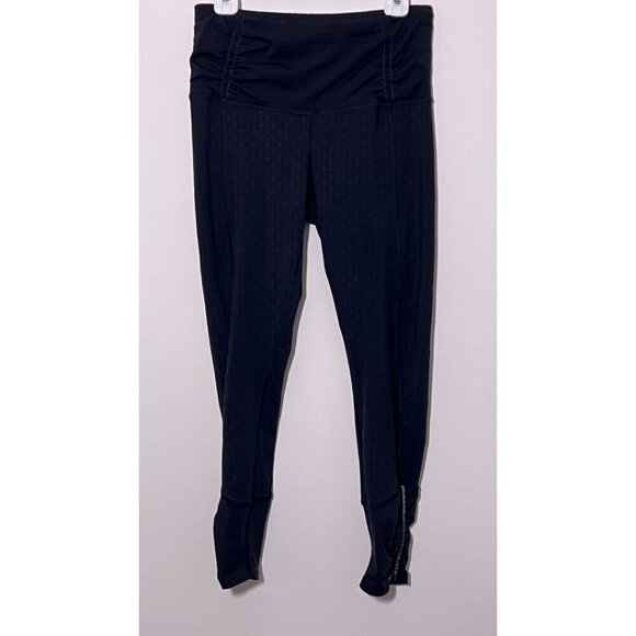 RARE Lululemon Run Reflective Crop Ruched Zipper Ankle Black 4 - Picture 10 of 16